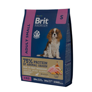 Сухой корм для собак маленьких пород Brit Premium Adult S курица