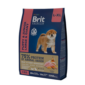 Корм сухой для молодых собак Junior L Premium с курицей и травами ТМ Brit (Брит)