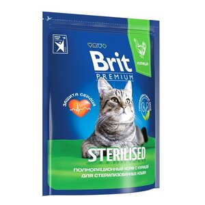 Сухой корм для стерилизованных кошек Brit Premium курица, 2 кг