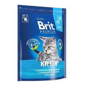 Корм для котят Kitten курица/лососьТМ Brit premium (Брит премиум)