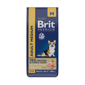 Сухой корм для собак Brit Premium Dog Adult Medium средних пород