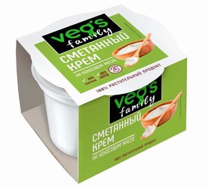 Крем сметанный Veg's Family Vegan на кокосовом масле без глютена постный 20%, 170 г