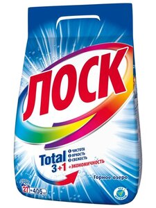 Стиральный порошок для белого белья «Лоск» Горное озеро, 4,05 кг (27 стирок)