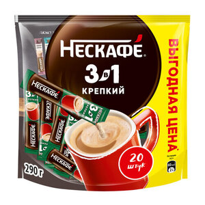 Кофейный напиток «Нескафé» растворимый 3в1 Крепкий, 20 x14,5 г