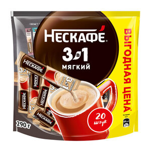 Кофейный напиток «Нескафé» растворимый 3в1 Мягкий, 20x14,5 г