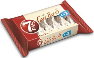 Пирожное бисквитное Cake Bar (Кейк Бар) с кремом какао 30 г*5 шт ТМ 7Days (Севен Дейс)