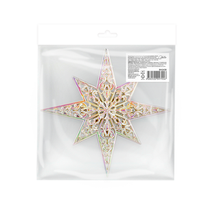 Подвеска B&H Остроконечная снежинка белая декоративная