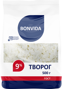 Творог Bonvida рассыпчатый 9% бзмж