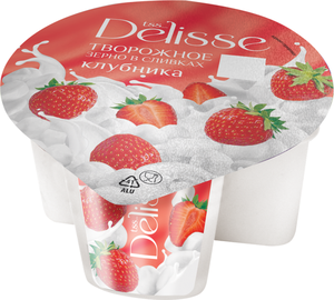 Творожное зерно в сливках Delisse Клубника 5%