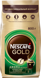 Кофе Нескафе Gold Aroma Intenso растворимый сублимированный с добавлением натурального жареного молотого кофе