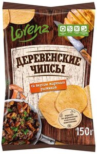 Чипсы картофельные Lorenz Деревенские Жареные рыжики,150 г