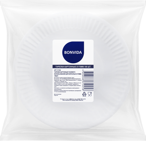 Тарелка одноразовая Bonvida, 100 штук Тарелка одноразовая Bonvida, 100 штук