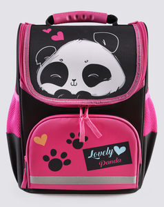Ранец ученический Крок&Дилли Panda, розовый