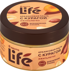 Паста арахисовая Лента Life с курагой