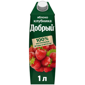 Напиток сокосодержащий «Добрый» Яблоко-Клубника, 1 л