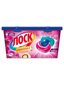 Капсулы для стирки «Лоск» Ароматерапия Малазийский цветок для цветного и светлого белья, 12 капсул