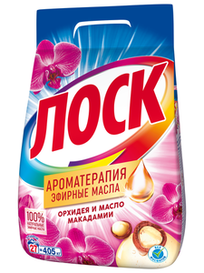 Стиральный порошок «Лоск» Ароматерапия Орхидея и Масло Макадамии для светлого и цветного белья, 4,05 кг (27 стирок)