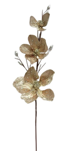 Ветка магнолии ChristmasDeLuxe шампань, 82 см