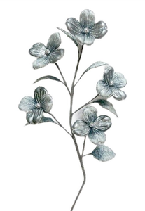 Ветка кизила ChristmasDeLuxe серебро, 64 см