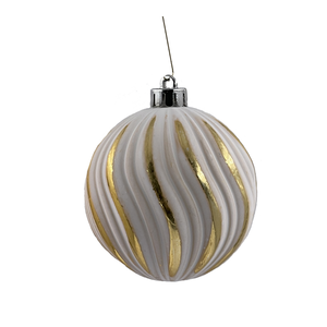 Шар Christmasdeluxe ребристый белый, 8 см