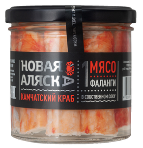 Мясо камчатского краба Новая Аляска 1 фаланга в собственном соку