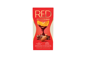 Шоколад темный Red Delight апельсин и миндаль