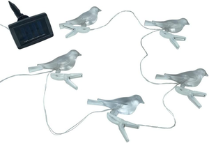 Гирлянда садовая птицы теплый белый 5 Led, 4.4 м