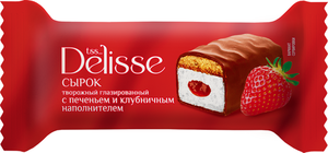 Сырок творожный глазированный Delisse Клубника на печенье 26%