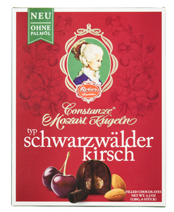 Конфеты Reber Constanze с горьким шоколадом, орехами, марципаном и вишней