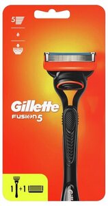 Мужская бритва Gillette Fusion5, 2 кассеты, с 5 лезвиями, с уменьшающими трение лезвиями, с точным триммером