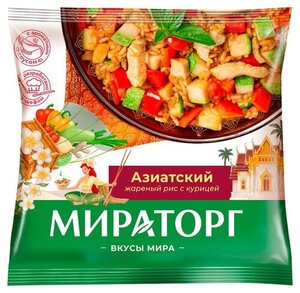 Смесь овощная Мираторг Рис жареный с курицей Азиатский замороженная