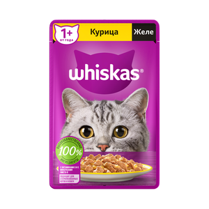 Влажный корм для кошек Whiskas желе с курицей