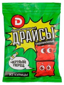 Ломтики из курицы сыровяленые Дымов Драйсы с черным перцем