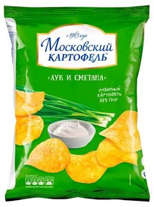 Чипсы картофельные Московский Картофель со вкусом лука и сметаны