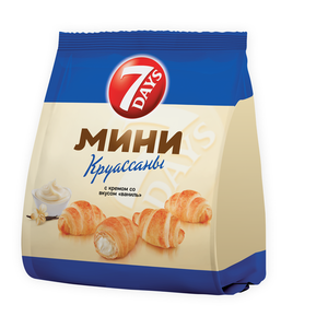Мини-круассаны 7Days c кремом со вкусом ваниль, 265 г