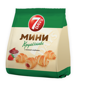 Мини-круассаны 7Days с начинкой клубника, 265 г
