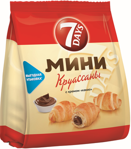 Мини-круассаны 7Days c кремом какао, 105 г