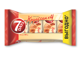 Круассан 7Days с кремом какао, 4 х 65 г