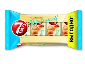Круассаны 7Days с кремом со вкусом варёная сгущенка, 4 х 65 г