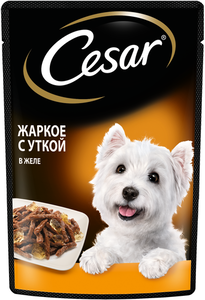Влажный корм Cesar для взрослых собак жаркое с уткой в желе