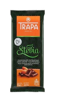 Шоколад молочный с миндалем и стевией ТМ Trapa (Трапа)