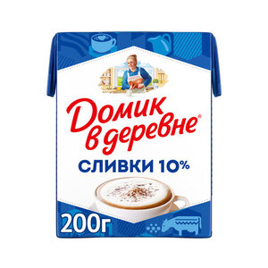 Сливки стерилизованные Домик в деревне питьевые 10% БЗМЖ