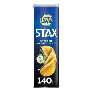 Чипсы со вкусом нежной сметаны и лука картофельные ТМ Lay's stax (Лэй'с стакс)