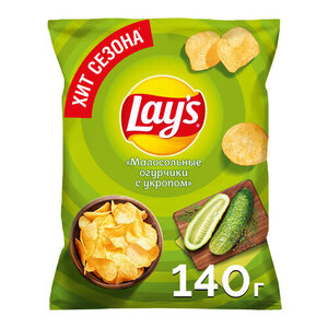 Чипсы Lay's малосольные огурчики с укропом