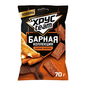 Сухарики ржано-пшеничные Хрусteam Барная коллекция сырные палочки