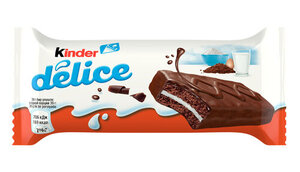Пирожное бисквитное Kinder Delice покрытое какао-глазурью с молочной начинкой, 39 г