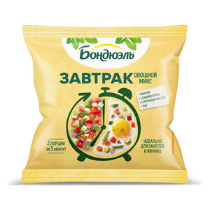 Смесь овощная Bonduelle Завтрак овощной микс кабачок сладкий перец стручковая фасоль красный лук 2 порции, 200 г