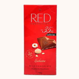 Молочный шоколад с фундуком и макадамией со сниженной калорийностью ТМ Red Delight (Ред Делайт)