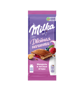 Шоколад молочный Milka Миндаль и Лесные ягоды, 80 г