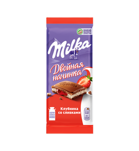 Шоколад молочный Milka Клубника со сливками, 80 г